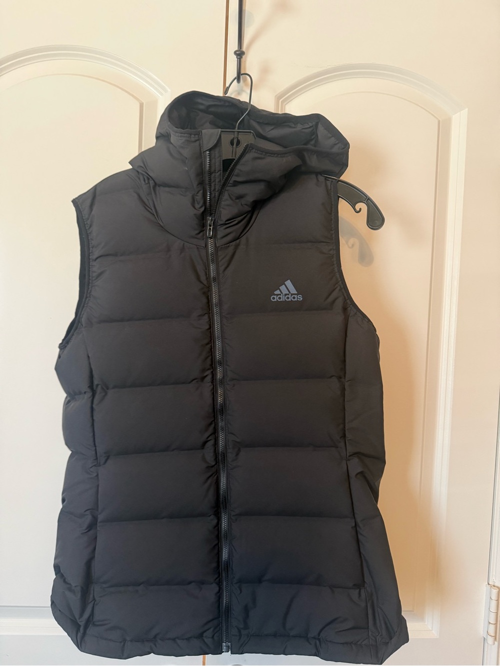 adidas Black Hooded Puffer Vest for Women